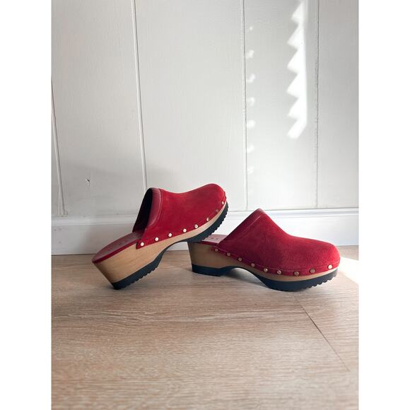 M. Gemi Red Studded Clogs Size 38.5 - Picture 1 of 4